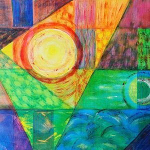 Zon en maan - 2020 Ecoline op papier