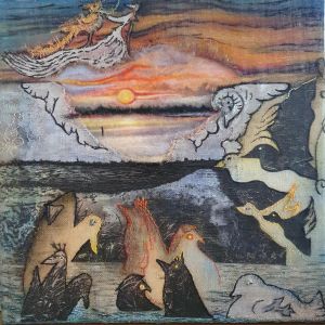 Evening song - 2023 Mixed Media op Kaaslinnen